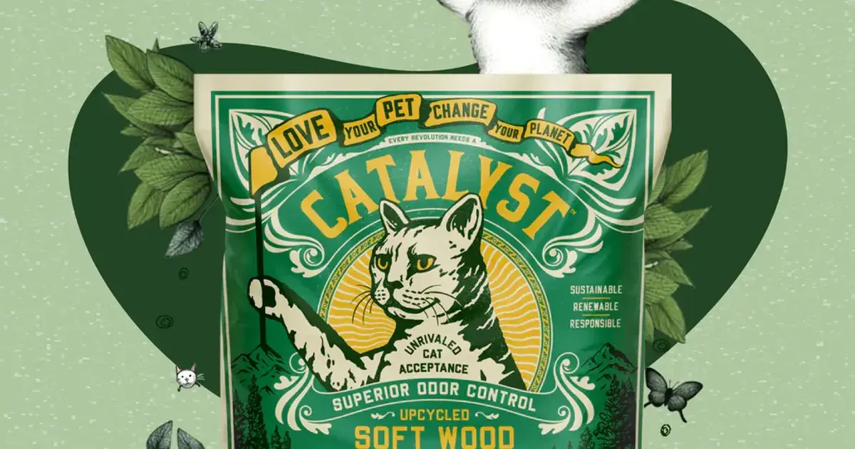 Catalyst pine litter bag on a plain background, on the cost page