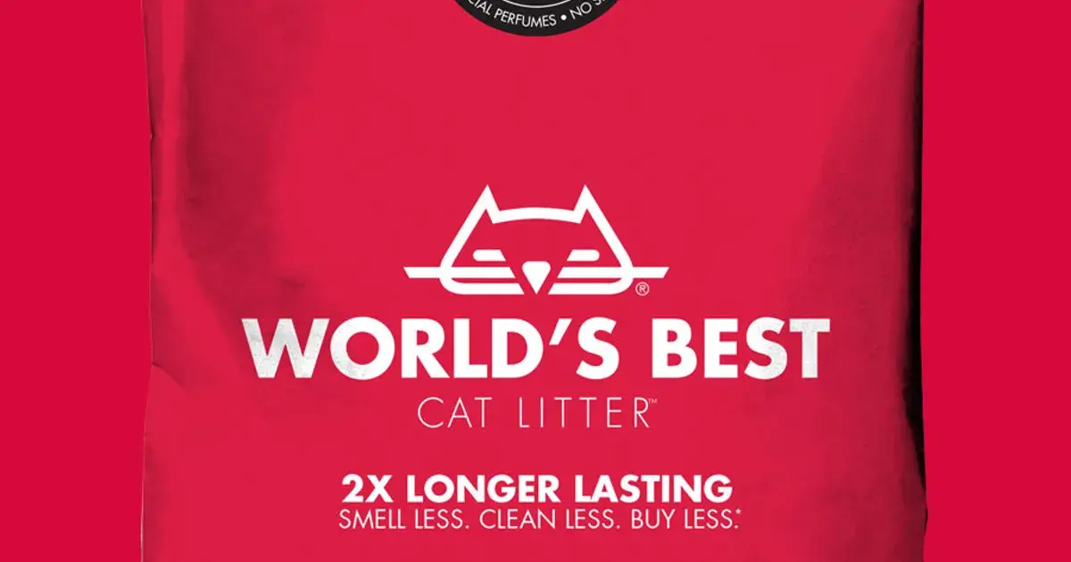 World's Best natural corn litter bag on a plain background, on the cost page