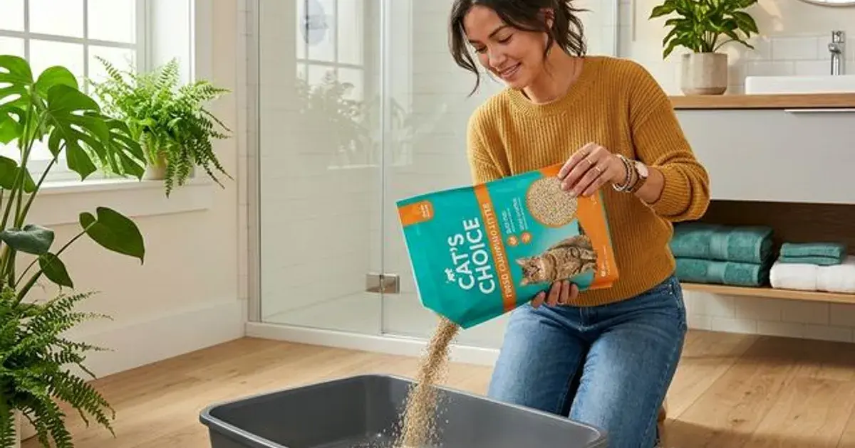 A litter box mid deep-clean, being washed and refilled with fresh litter