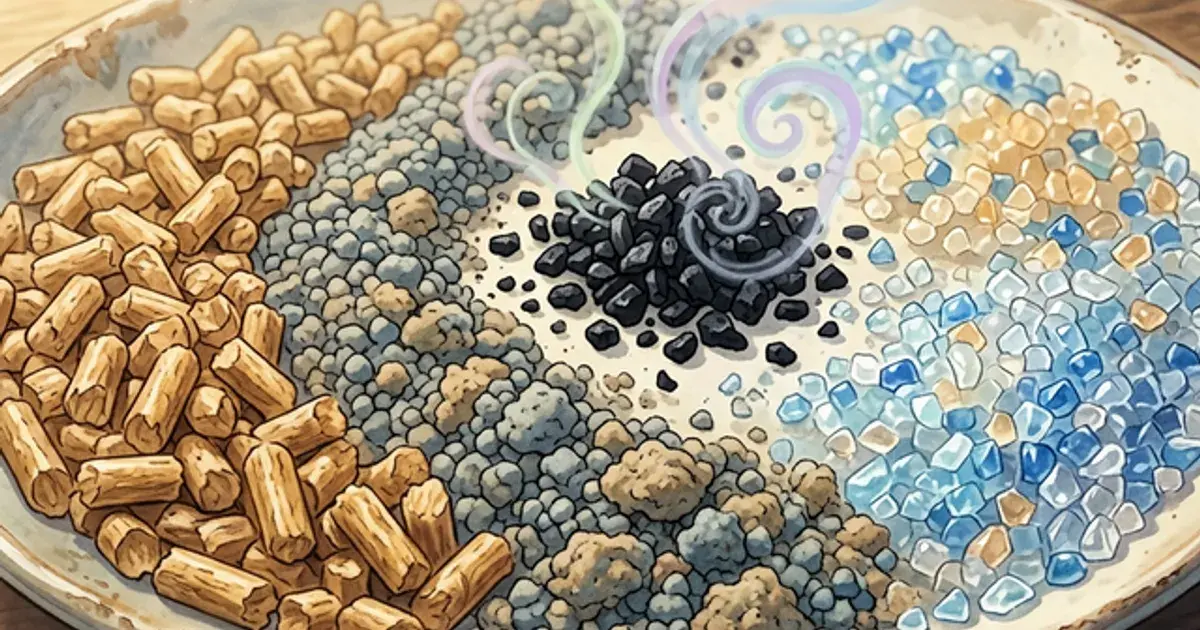 Illustrated comparison of several litter bags laid out side by side
